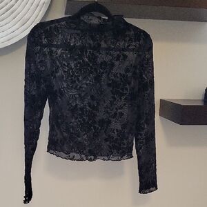 Chic Black Lace Blouse